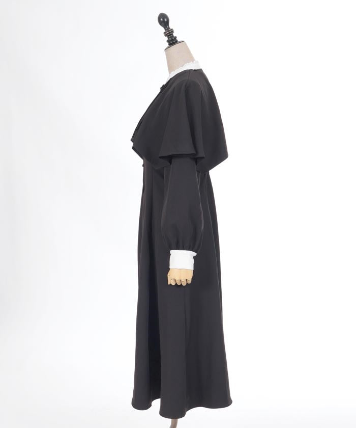 Nun Style Long Dress with Cape