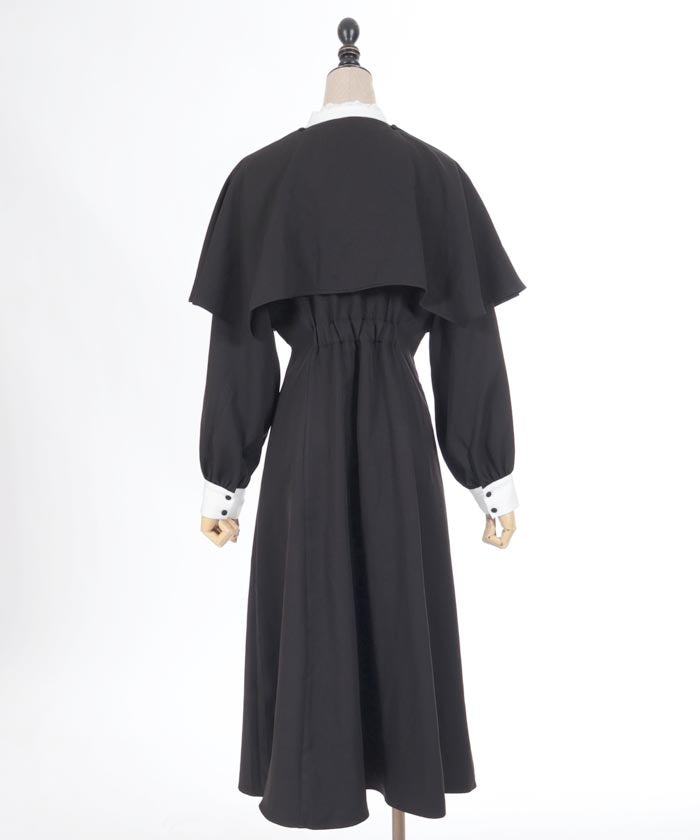 Nun Style Long Dress with Cape