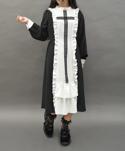 Lace Cross Nun Style Dress