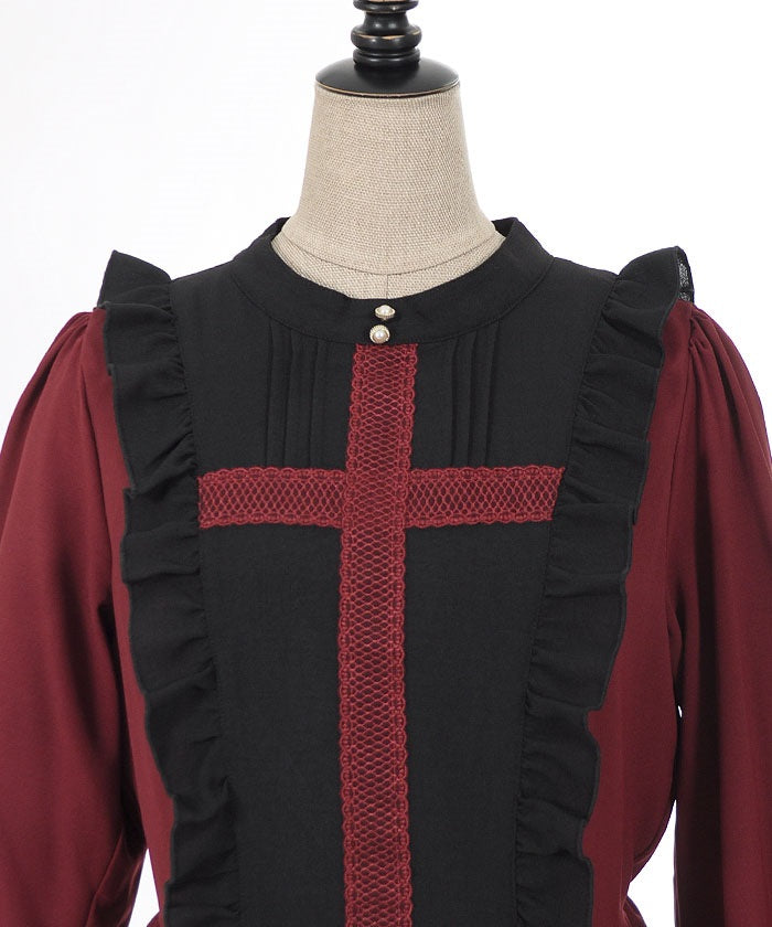 Lace Cross Nun Style Dress