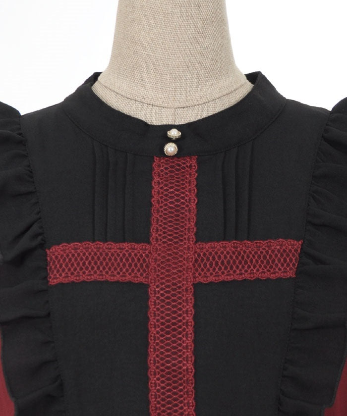 Lace Cross Nun Style Dress