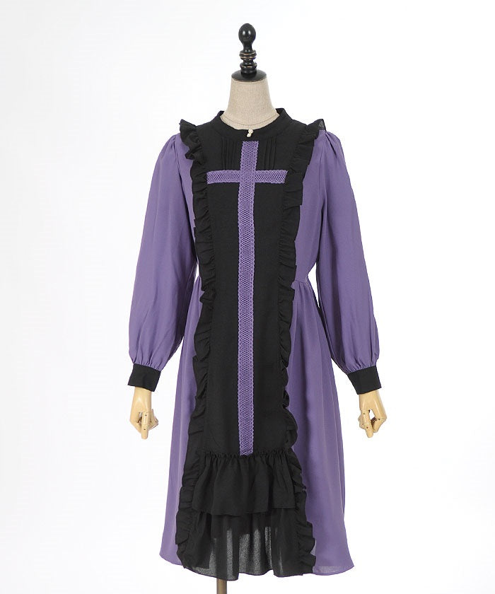 Lace Cross Nun Style Dress