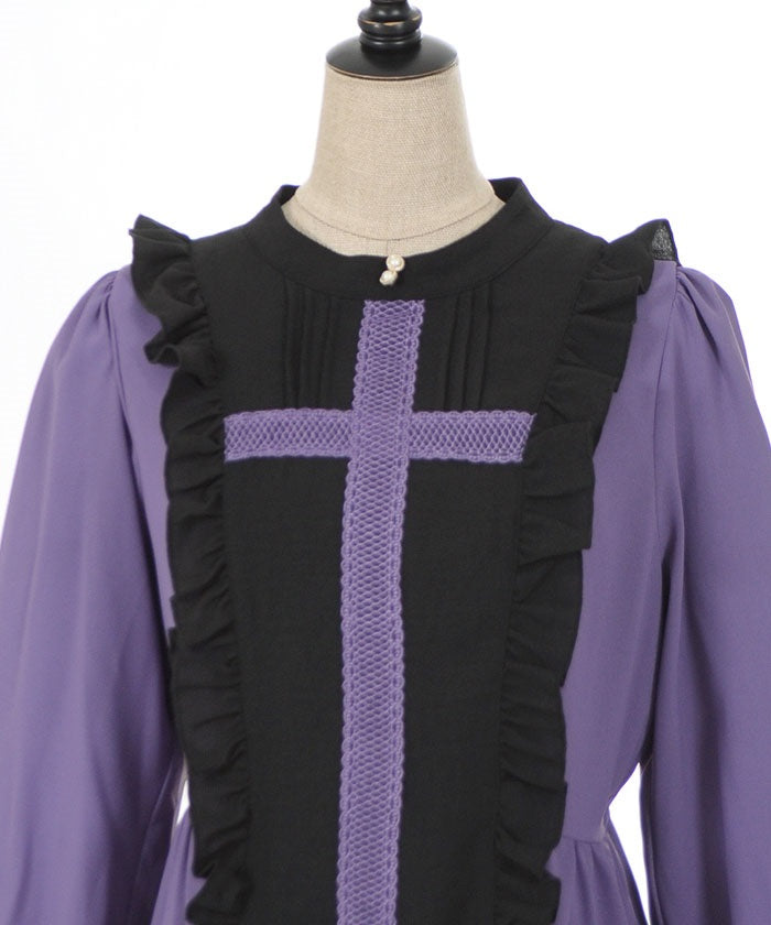 Lace Cross Nun Style Dress