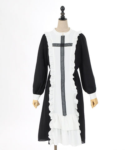 Lace Cross Nun Style Dress