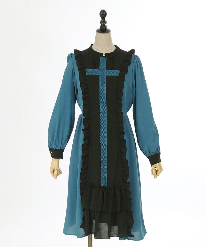 Lace Cross Nun Style Dress