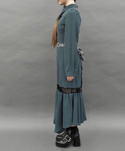 Snake Belt Long Dress