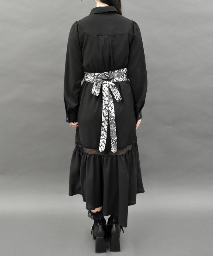 Snake Belt Long Dress