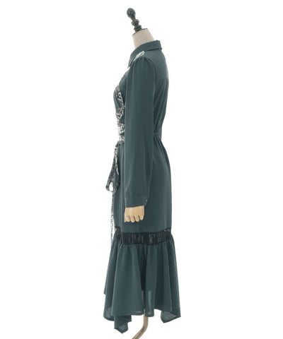 Snake Belt Long Dress