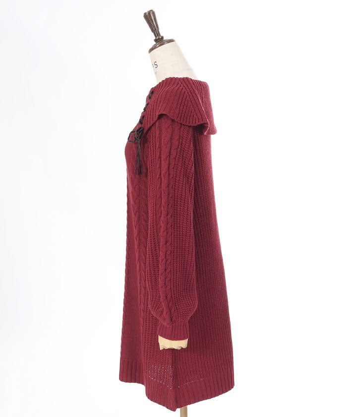 Double Lace-Up Knit Tunic – axes femme from JAPAN