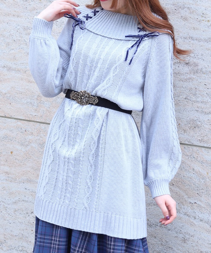 美品　Askyy LAYERED TUNIC size3 Lace-Up Knit Tunic – axes femme from JAPAN