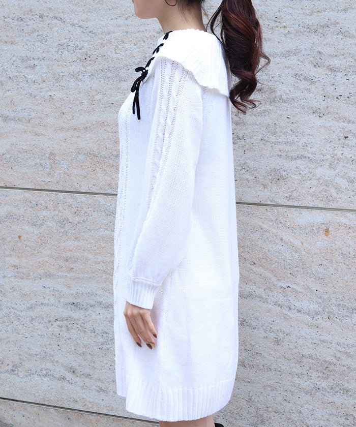 Lace-Up Knit Tunic – axes femme from JAPAN