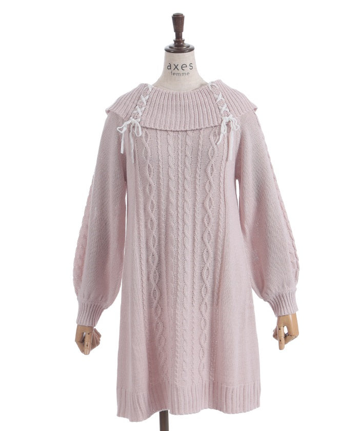 Lace-Up Knit Tunic – axes femme from JAPAN