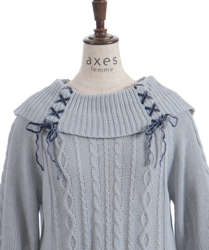 Lace-Up Knit Tunic – axes femme from JAPAN