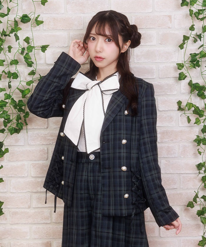 Double Lace-Up Tailored Jacket