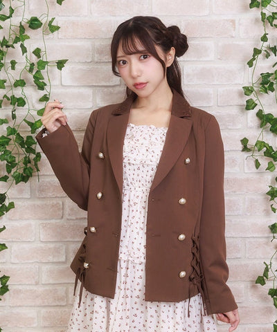 Double Lace-Up Tailored Jacket