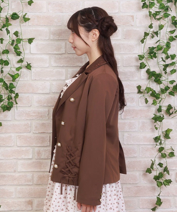 Double Lace-Up Tailored Jacket