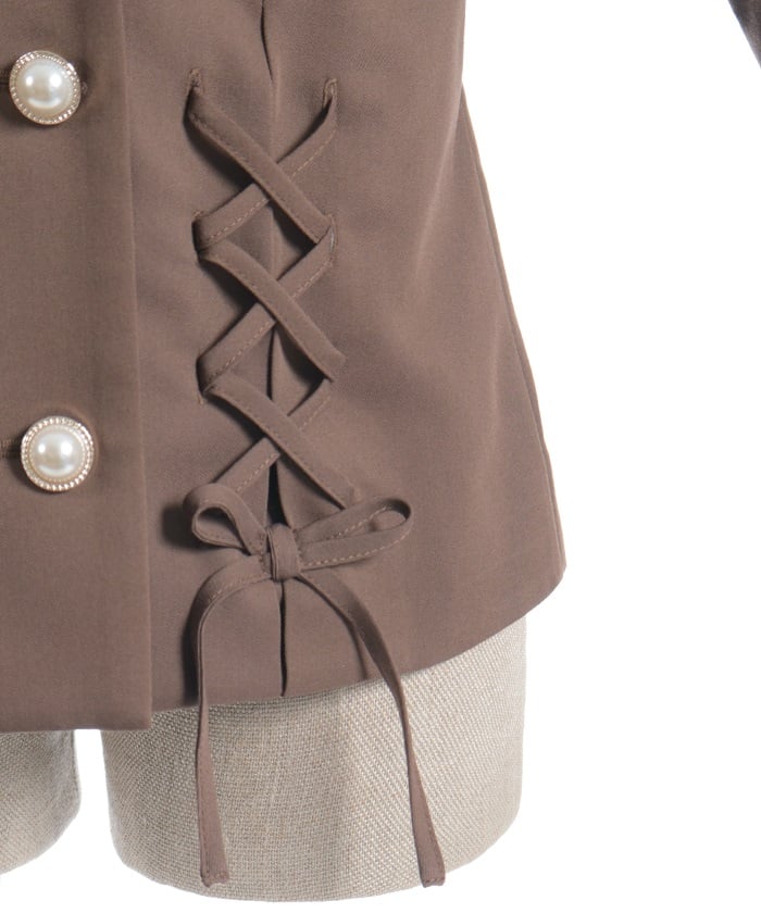 Double Lace-Up Tailored Jacket