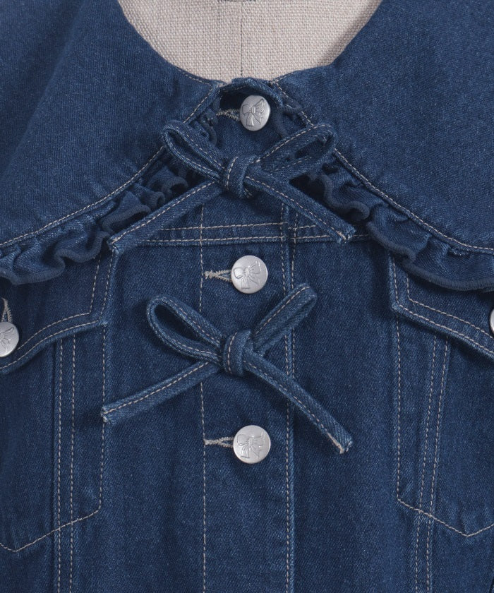 Ribbon Design Denim Jacket – axes femme from JAPAN