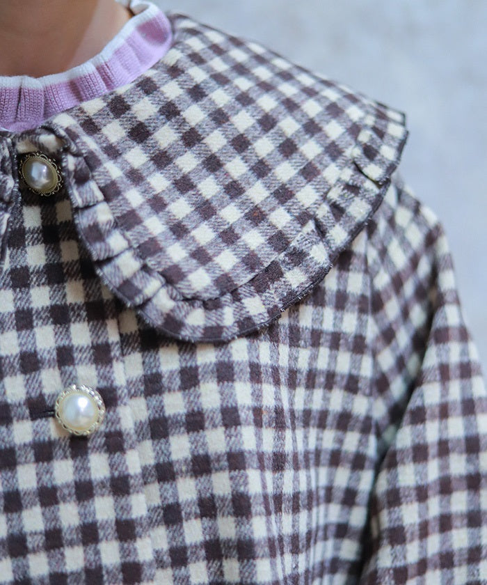 Big Collar Balloon Brushed Blouson