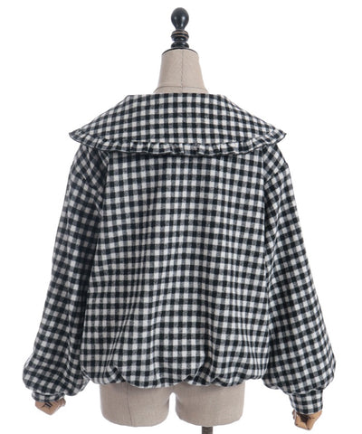 Big Collar Balloon Brushed Blouson