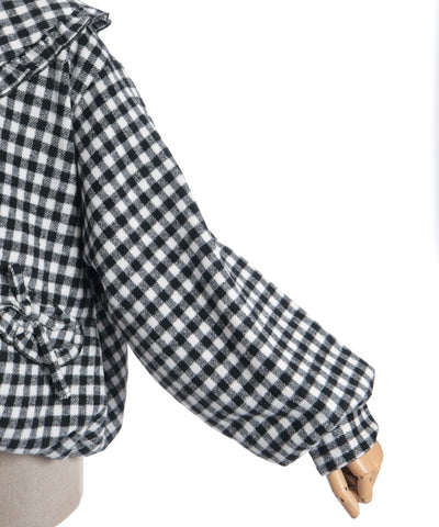 Big Collar Balloon Brushed Blouson