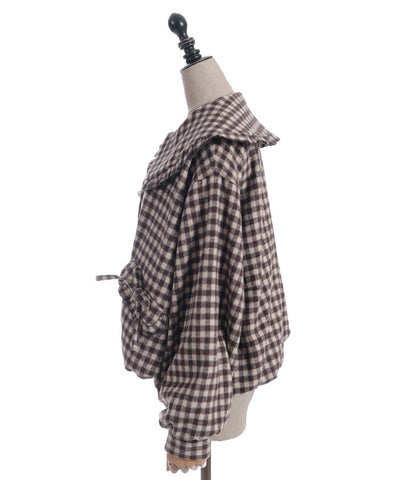 Big Collar Balloon Brushed Blouson