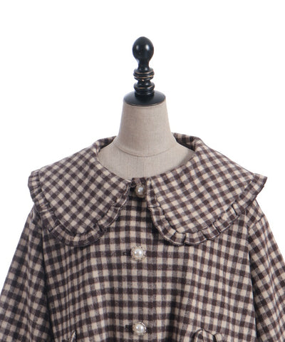 Big Collar Balloon Brushed Blouson