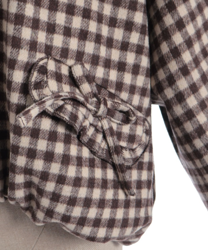 Big Collar Balloon Brushed Blouson