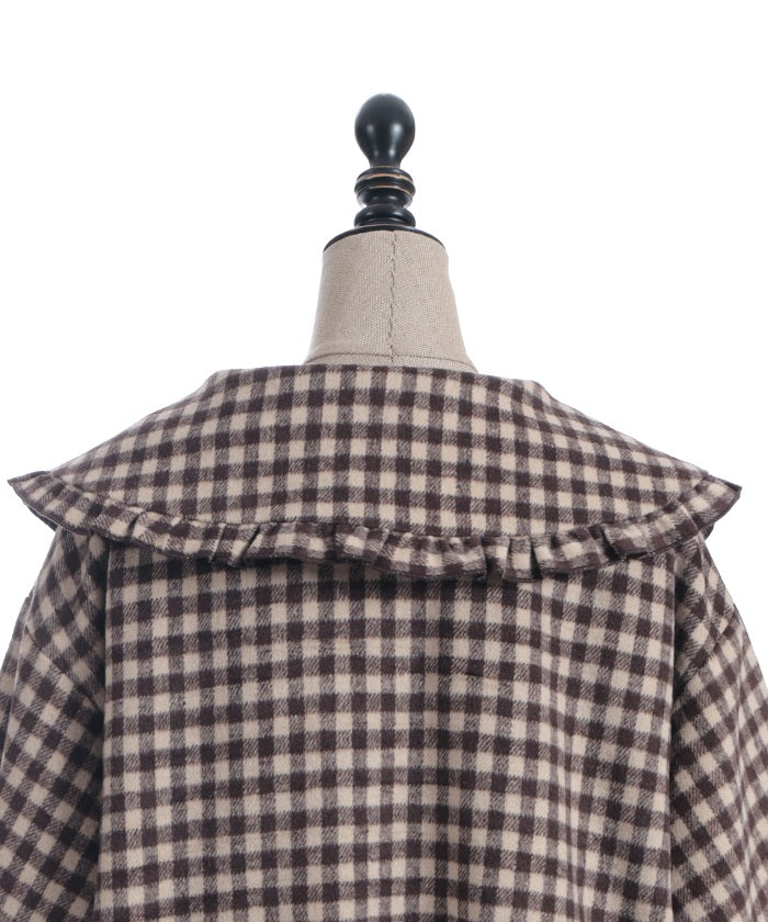 Big Collar Balloon Brushed Blouson