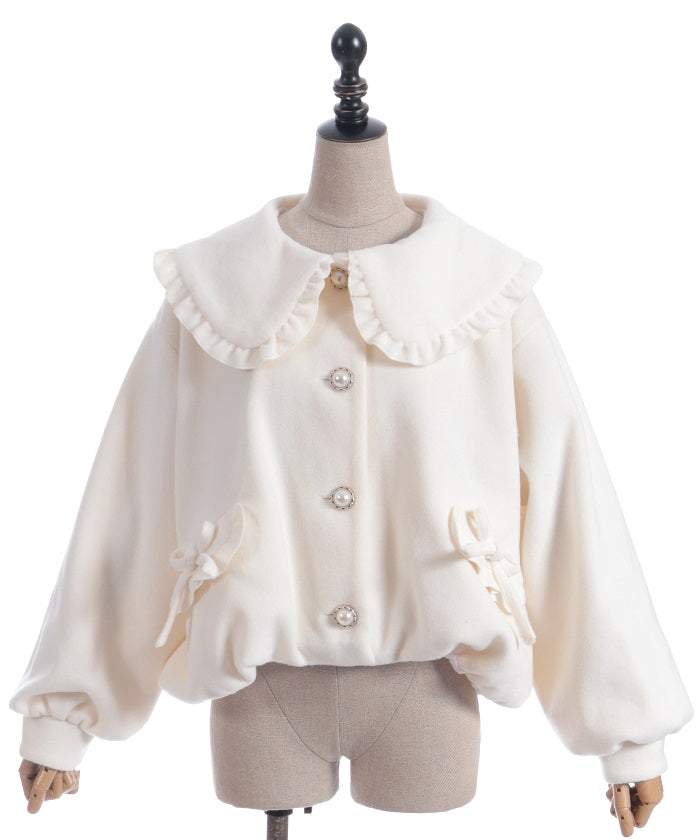 Big Collar Balloon Brushed Blouson