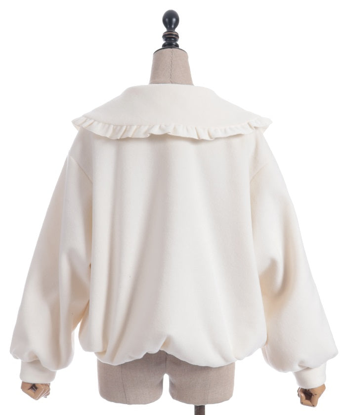 Big Collar Balloon Brushed Blouson