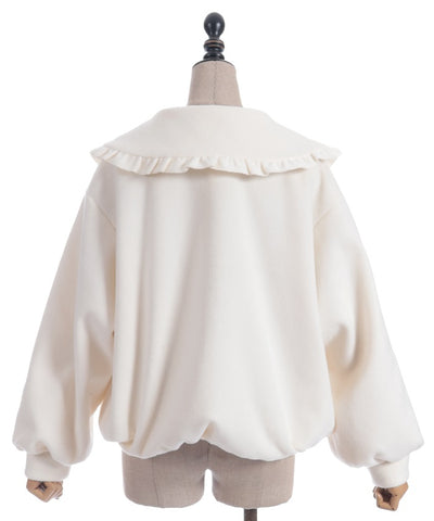 Big Collar Balloon Brushed Blouson