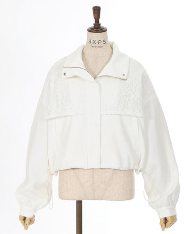 Lace Panel Short Blouson