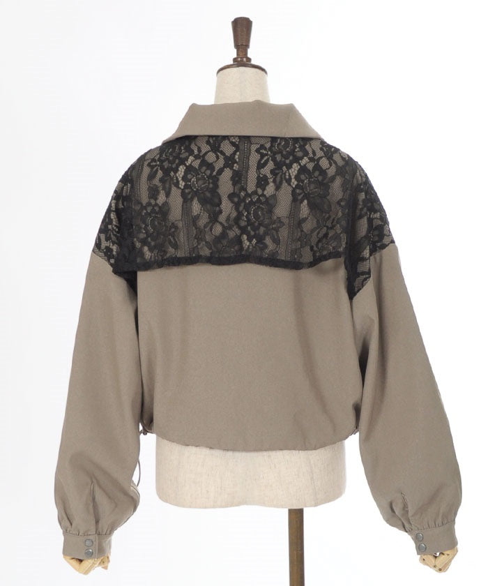 Lace Panel Short Blouson