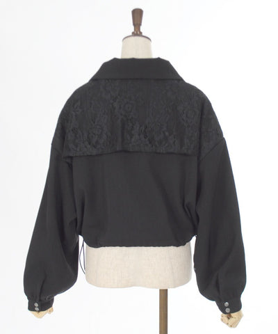 Lace Panel Short Blouson