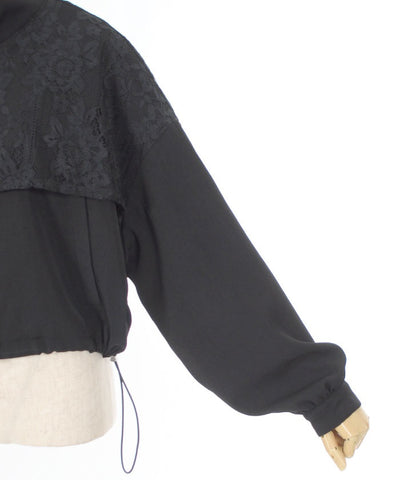 Lace Panel Short Blouson