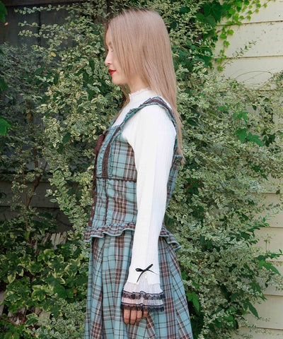 Tartan Plaid Lace-Up Bustier