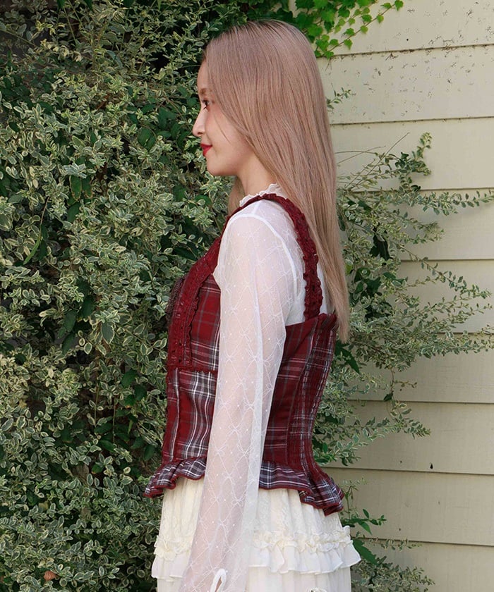 Tartan Plaid Lace-Up Bustier