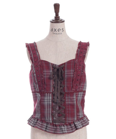 Tartan Plaid Lace-Up Bustier