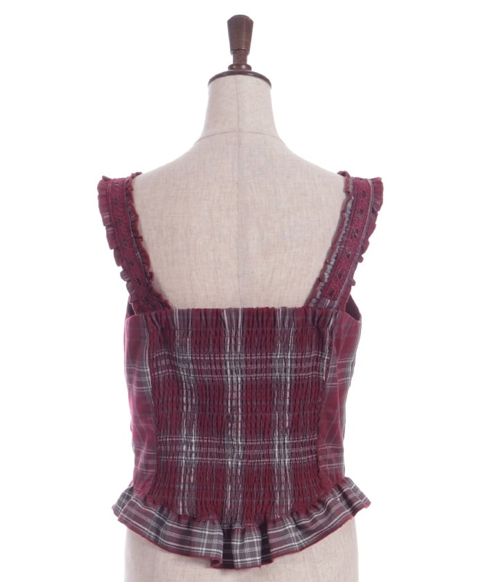 Tartan Plaid Lace-Up Bustier