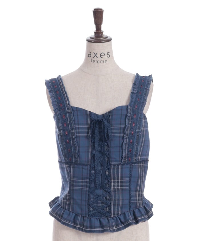 Tartan Plaid Lace-Up Bustier