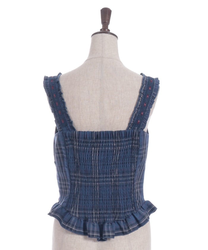 Tartan Plaid Lace-Up Bustier