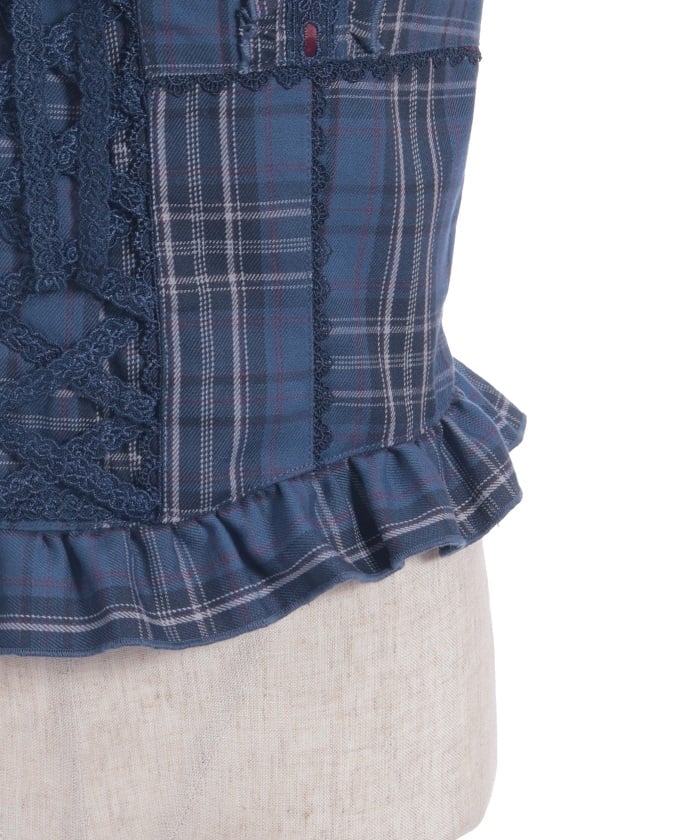 Tartan Plaid Lace-Up Bustier
