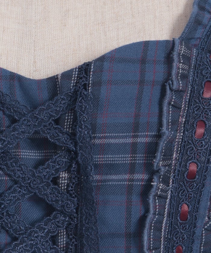 Tartan Plaid Lace-Up Bustier