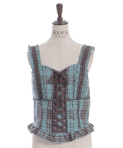 Tartan Plaid Lace-Up Bustier