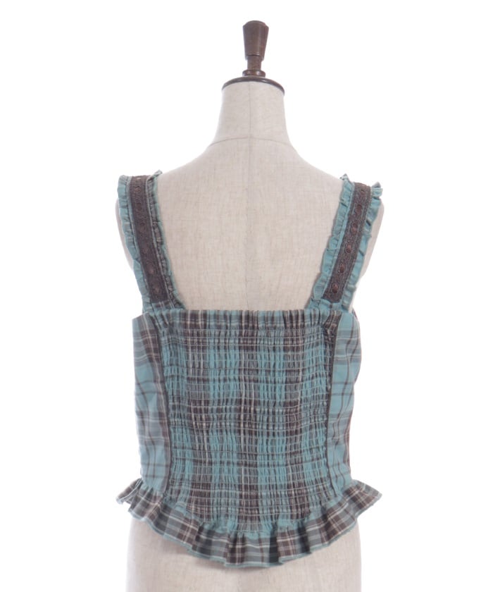 Tartan Plaid Lace-Up Bustier