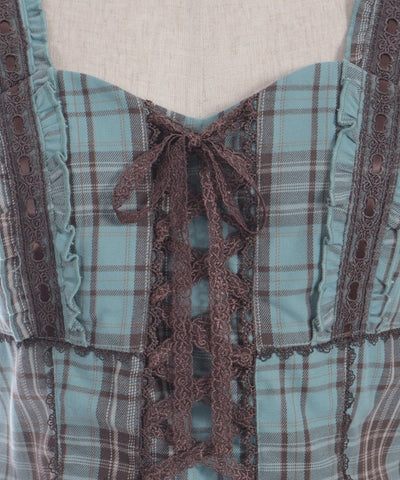 Tartan Plaid Lace-Up Bustier