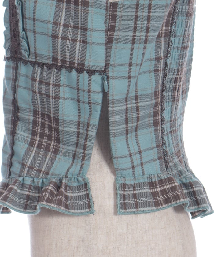 Tartan Plaid Lace-Up Bustier