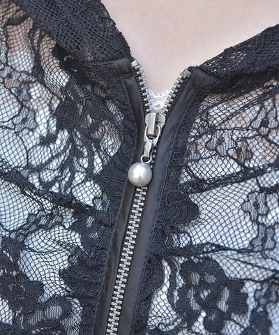 Hooded Drawstring Lace Vest