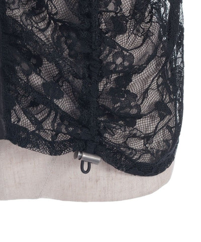 Hooded Drawstring Lace Vest